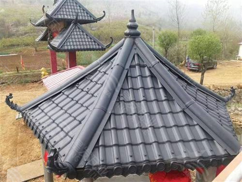 彩色仿古一體瓦墻頭瓦 古建圍墻瓦中式門頭琉璃瓦 南寧asa合成樹脂瓦廠家生產銷售
