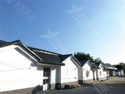 南寧仿古樹脂瓦一體屋檐裝飾塑料瓦片 古建筑門樓圍墻瓦中式門頭仿古瓦 星發牌定制